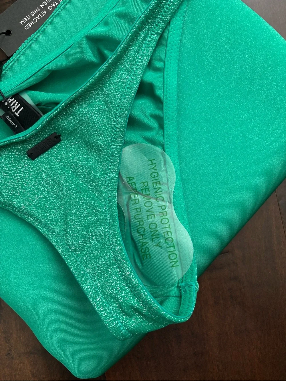 NWT Triangl Maia Jaded Sparkle Bikini Set *matching bag included - Picture 7 of 7